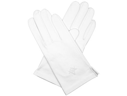 męskie białe rękawiczki bez podszewki z logo
