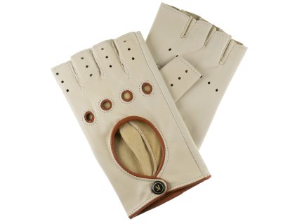 Rękawiczki damskie bez palców - brzoza, koniak