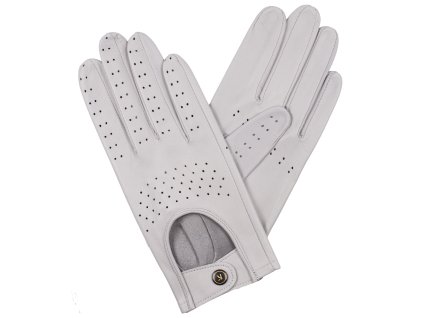 Damskie rękawiczki do jazdy samochodem - gołębia szarość