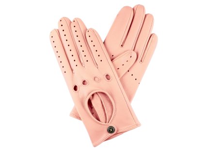 Damskie rękawiczki do jazdy samochodem - łososiowe
