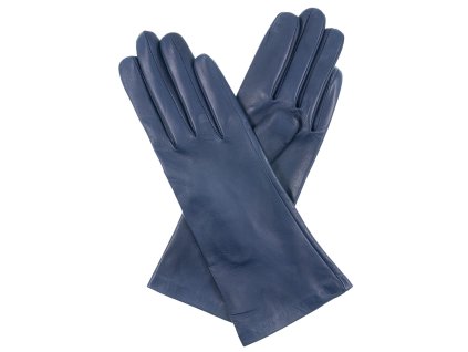 Rękawiczki damskie z podszewką jedwabną - granatowe