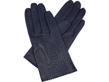 rękawiczki damskie bez podszewki niebieskie wycięcie