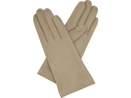 rękawiczki damskie bez podszewki szaro-brązowe gładkie