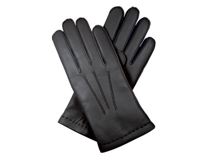 Rękawiczki męskie z podszewką wełnianą - czarne