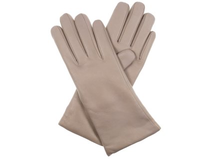 Rękawiczki damskie, podszewka wełniana - jasny szary