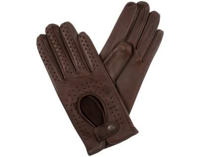Damskie rękawiczki do jazdy samochodem, brązowe (Kolor 10 - brązowy, Rozmiar 6,5)