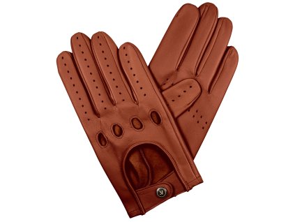 Rękawiczki samochodowe męskie - ciemny koniak