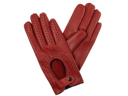 damskie rękawiczki samochodowe czerwono-czarne wykończenie