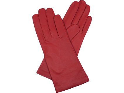 rękawiczki damskie skórzane, podszewka UH, czerwone