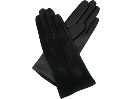 rękawiczki damskie z podszewką wełnianą, czarne