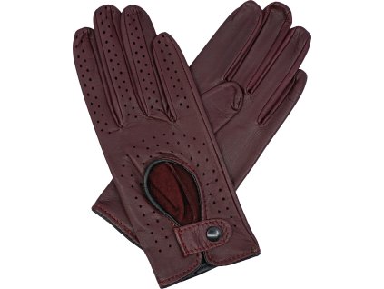 rękawiczki damskie do jazdy samochodem bordowe