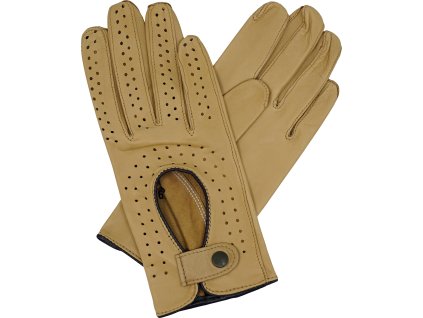 damskie rękawiczki do jazdy samochodem piasek