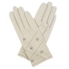 Damskie rękawiczki w gwiazdki bez podszewki (Kolor beżowy, Rozmiar 6,5)