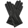Rękawiczki damskie bez podszewki z rozcięciem - czarne