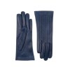 Rękawiczki damskie bez podszewki z rozcięciem - niebieskie