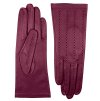 Rękawiczki damskie bez podszewki - bordowe