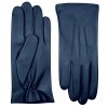Rękawiczki męskie czarne z podszewką jedwabną - ciemnoniebieskie