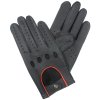 Rękawiczki samochodowe męskie czarne/czerwone wykończenie