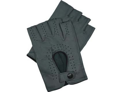 pánske kožené rukavice bezprsté šedé