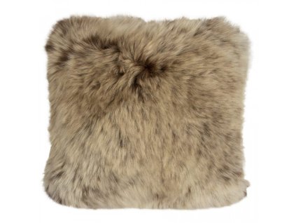 Vankúš z jahňacej kožušiny hnedá svetlé špičky