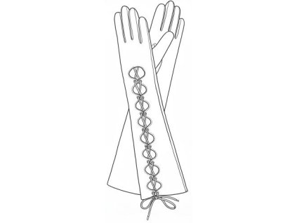 Dámske rukavice so šnúrkou extra dlhé - možnosť výberu farby