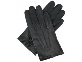 pánské kožené bezpodšívkové rukavice černé