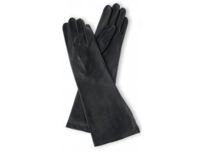 Dámské dlouhé rukavice podšívka hedvábí (Barva černá, Velikost 6,5)