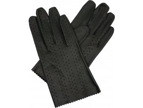 dámské rukavice bezpodšívkové černé výsek pruh