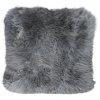 Vankúš z jahňacej kožušiny šedá