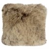 Vankúš z jahňacej kožušiny hnedá svetlé špičky
