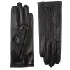 Dámske rukavice bezpodšívkové s rázporkom - čierne