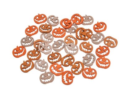 Dřevěné dýně Halloween - hnědá, skořicová, oranžová