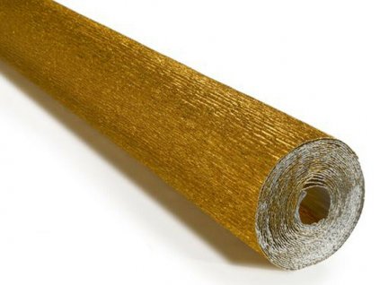 Krepový papír role 180g (50 x 250cm) -dvojbarevný - metalická-zlatá 801/7