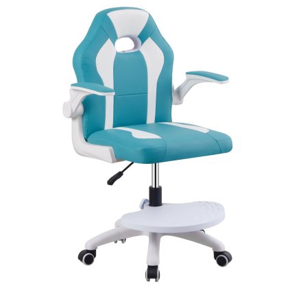 Detská kancelárska stolička - RAMIL, Modrá ekokoža