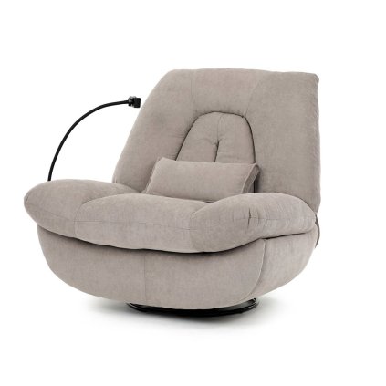 Elektricky polohovacie kreslo - ELIJAH, Béžová látka