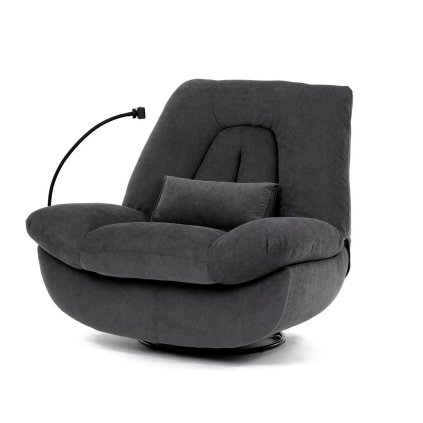 Elektricky polohovacie kreslo - EMIL, Šedá látka