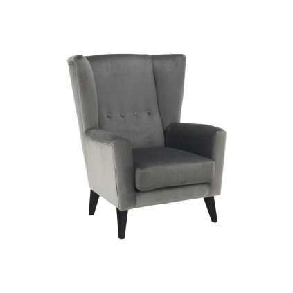 Ušiakové kreslo - RODEZA, Sivá látka