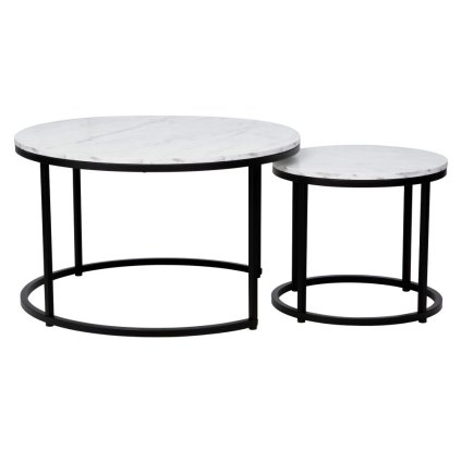 Konferenčné stolíky – CIRKO, Biela/čierna