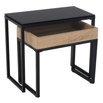 Konferenčné stolíky – DAGOR, Dub/čierna