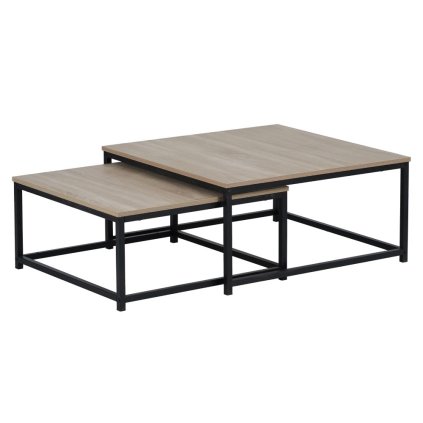 Konferenčné stolíky – KASTLER, Dub sonoma/čierna