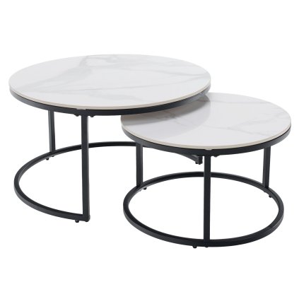 Konferenčné stolíky – LASTRO, Biela/čierna