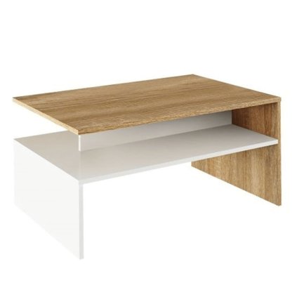 Konferenčný stolík – DAMOLI, Dub sonoma/biely