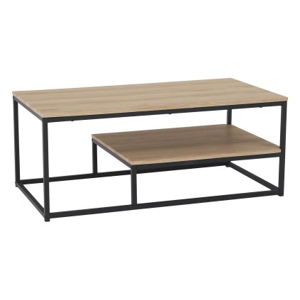 Konferenčný stolík – LARON, Dub svetlý/čierna