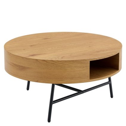 Konferenčný stolík – TARMON, Dub/čierna