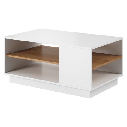 Konferenčný stolík – TRIO, Biela/dub craft