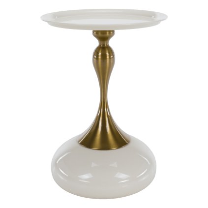 Príručný stolík – FEJ, Biela Ivory/zlatá