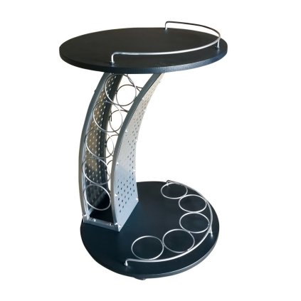 Servírovací stolík – ALADAR, Čierna/strieborná