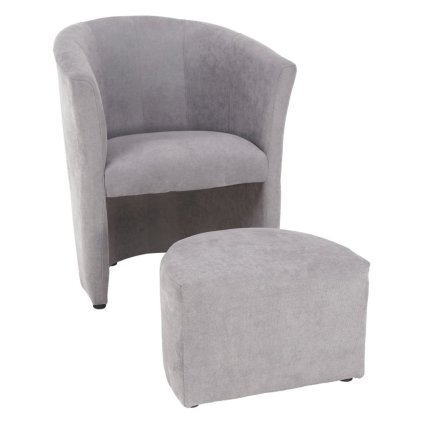 Klubové kreslo - ROSE, Sivá látka