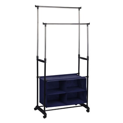 Stojan na šaty – SANDOR, Strieborná/čierna