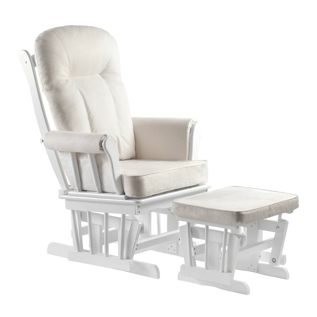 Hojdacie kreslo s podnožkou - SAFORD, Krémová látka